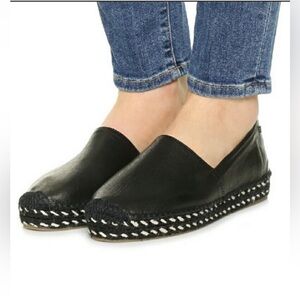 Rag & Bone Noa Black Leather Espadrilles